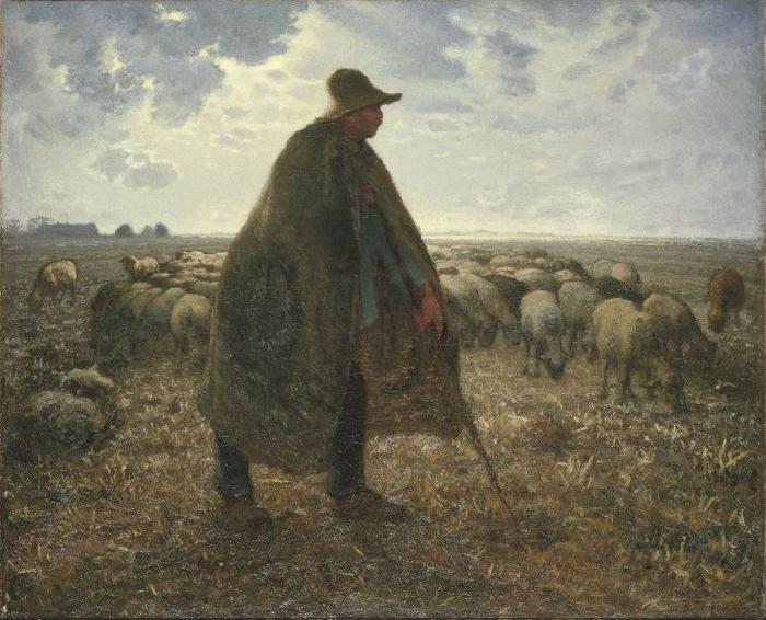 jean-francois millet Shepherd Tending His Flock France oil painting art